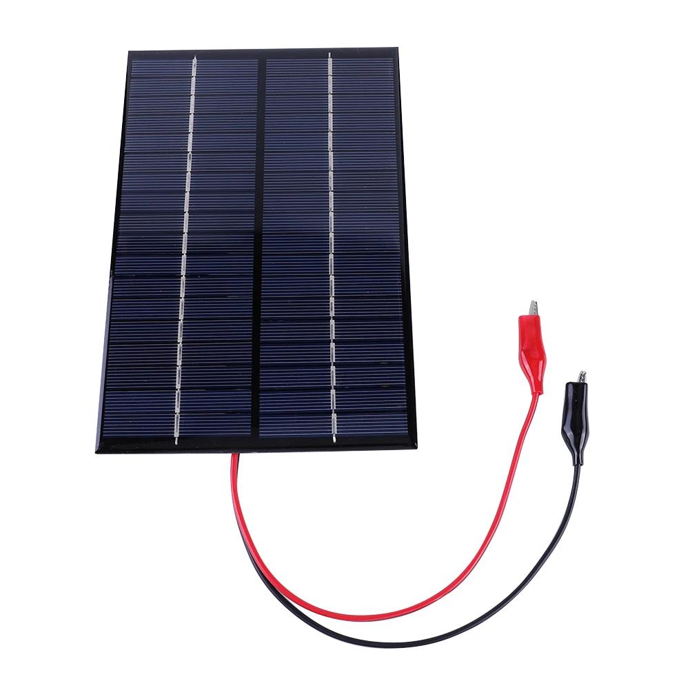 10W Solar Battery Charger with Carabiner 12V Solar Power Bank Polysilicon Solar Charger Plate Portable for 9-12V Battery