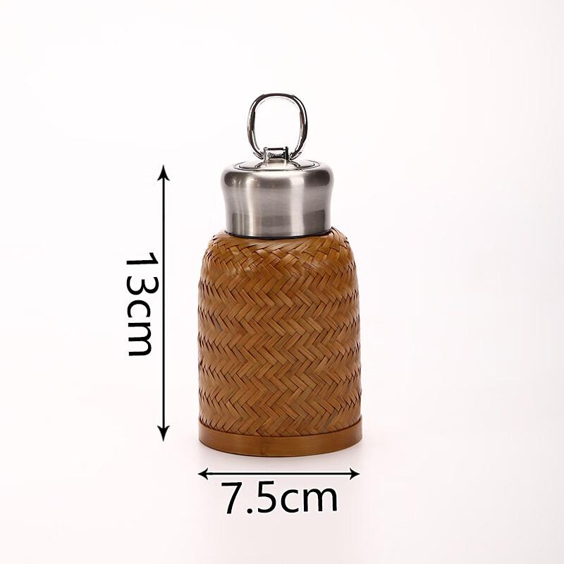 ZISIZ Handcrafted Bamboo Woven Thermos Cup