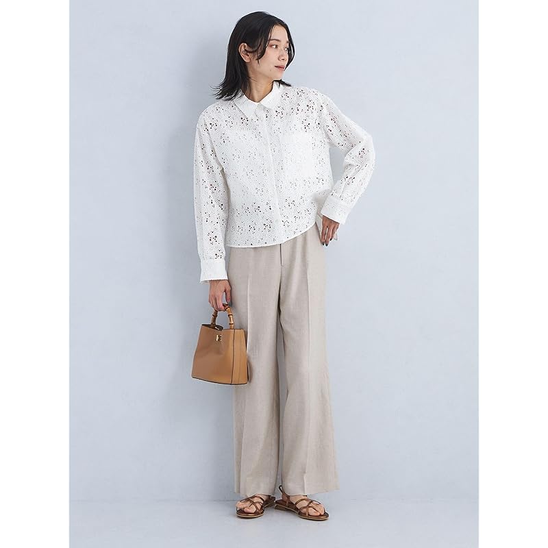 [United Arrows Green Label Relaxing] Cutwork Lace Shirt 35111991536 7900 NAVY(79) FREE