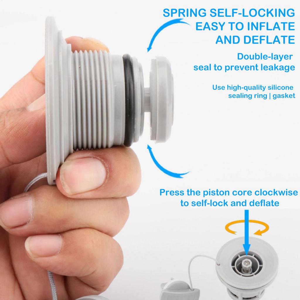 New Replacement Rowing Boat Air Valve Double Seal Air Gas Valve Caps Dinghy Kayak Canoe Inflatable Boat Boat Accessories