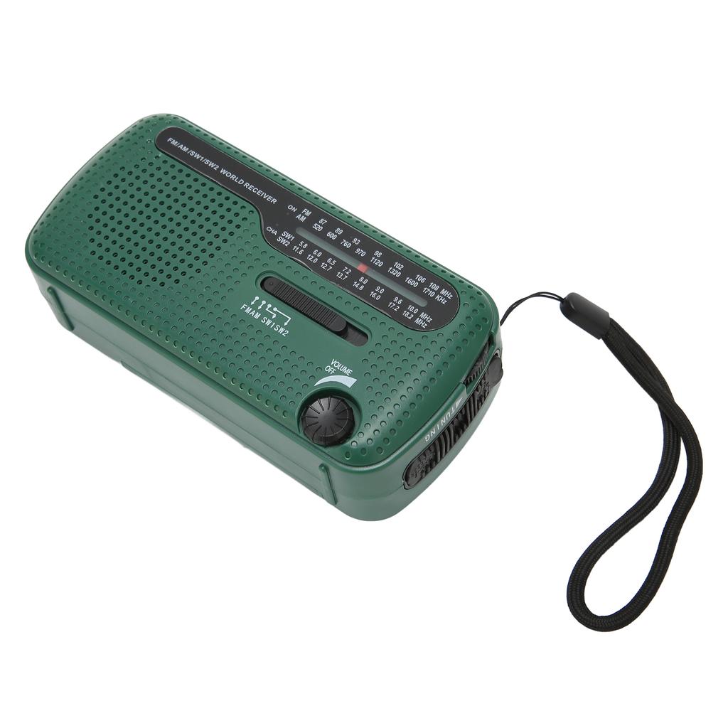 Hand Crank Solar Radio AM FM SW1 SW2 Camping LED Flashlight Multiband Camping Emergency Radio for Outdoor