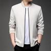 Men's Solid Color Long Sleeve Casual Business Jacket for Middle-aged Dads
