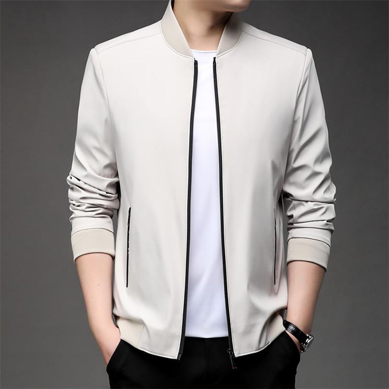 Men's Solid Color Long Sleeve Casual Business Jacket for Middle-aged Dads