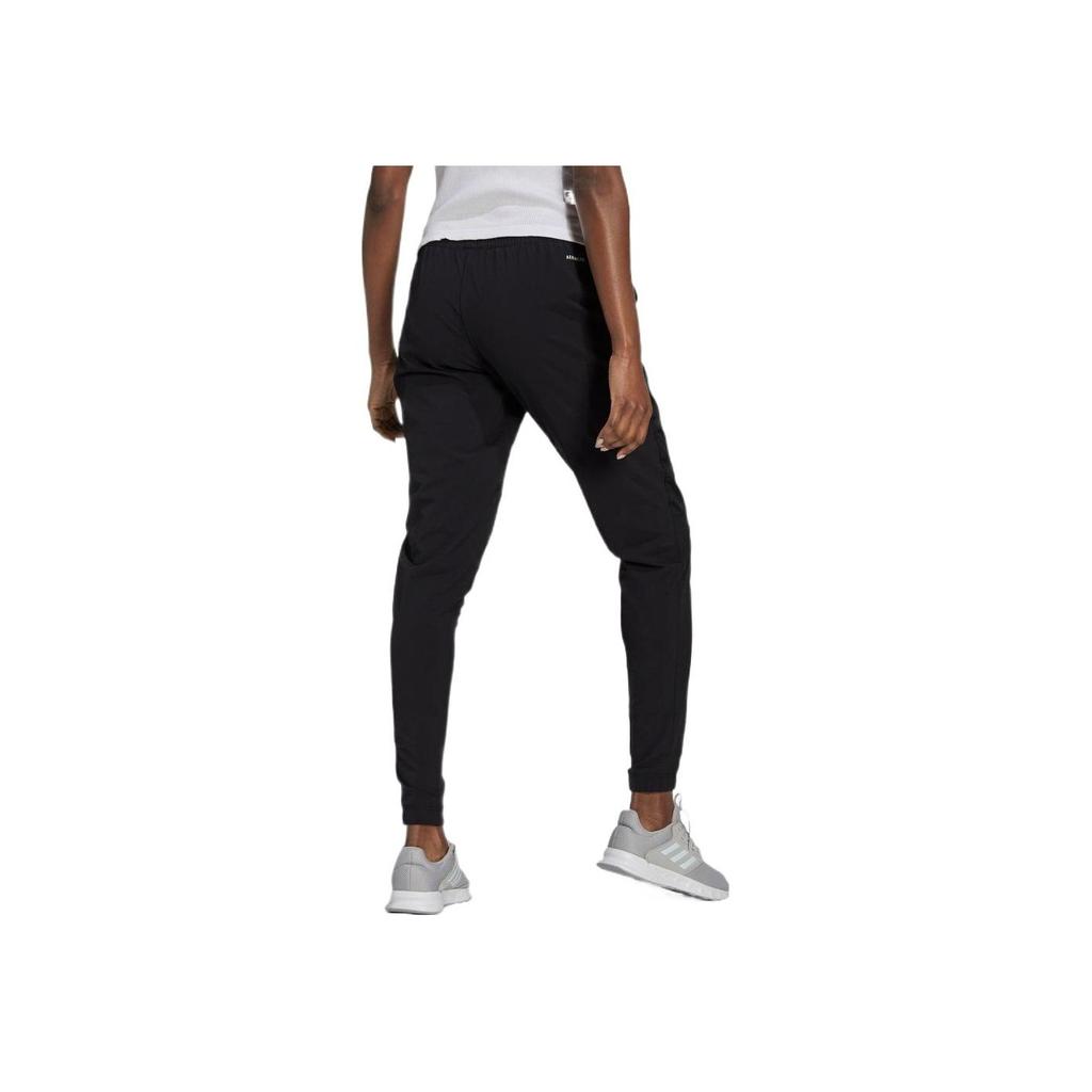 Adidas Logo Patch Tapered Leg Elastic Drawstring Sports Pants Women Pants Black GL3927