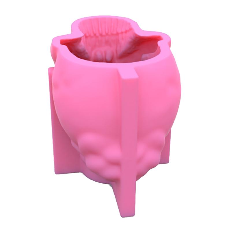 Classic 3D Fine Grain 2 Roses on Skull Pattern Silicone DIY Loaf Soap Candle Ornament Mold