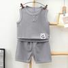 Boys' Waffle Vest and Shorts Set - Lightweight Summer Trend