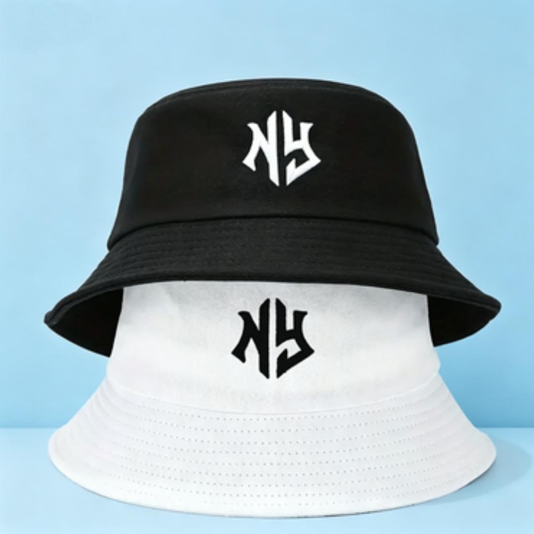 Yiran Dayang Hat Women's Black/White Ny Embroidered Bucket Hat For Men, Classic Fisherman Cap, Summer Sun Protection Streetwear Hat