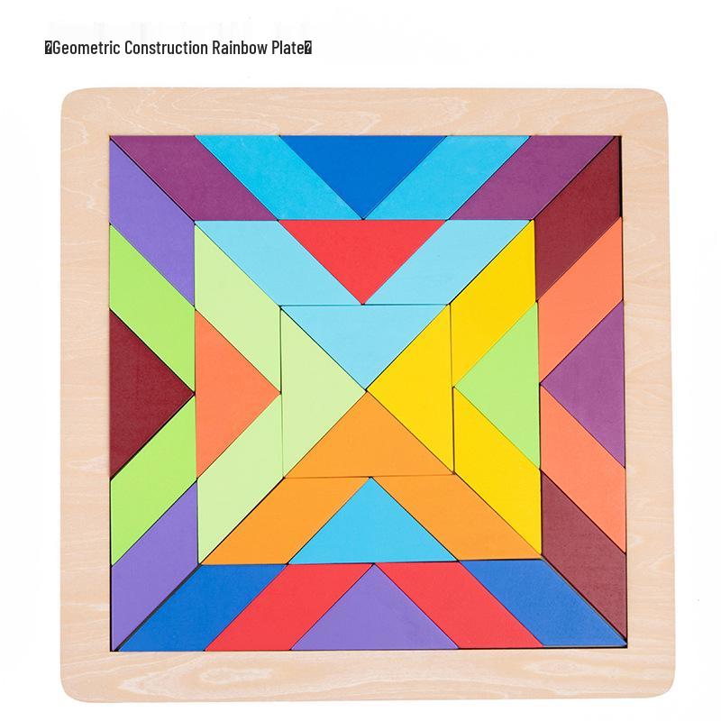Rainbow Geometric Shape Blocks Puzzle for Early Learning