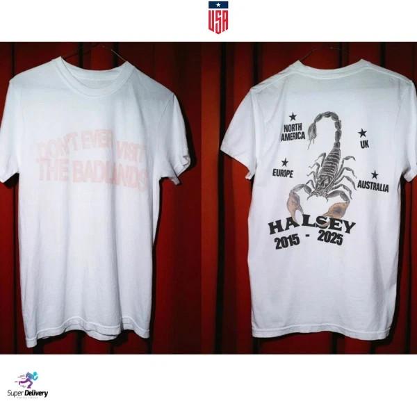 NEW!!! Halsey Back To Badlands Merch Decade Tour 2026 2026 reprint T-Shirt HT823 XXL