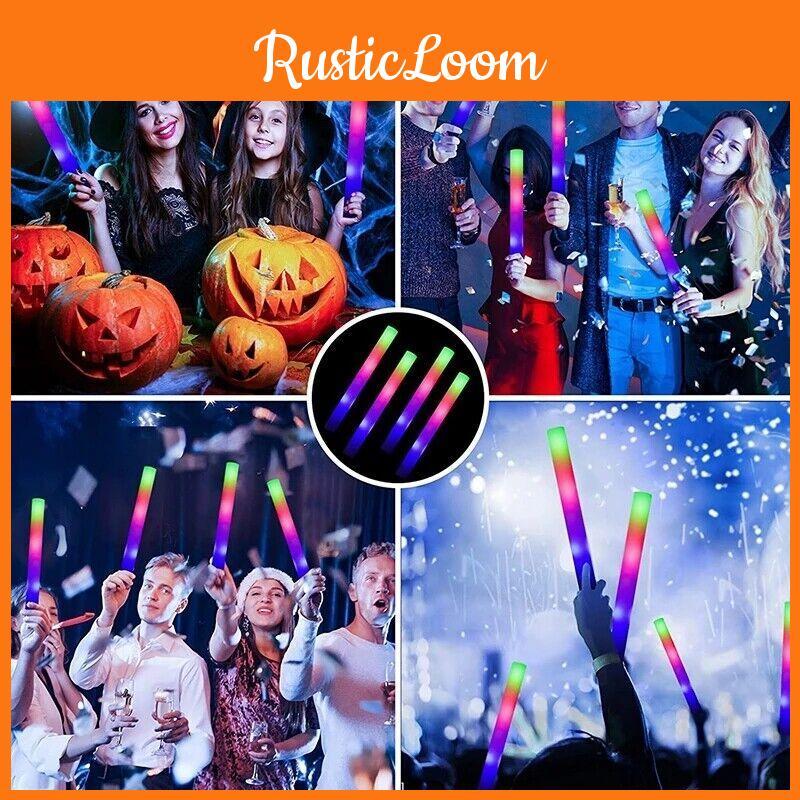 Velké pěnové tyčinky Glow Sticks Balení 3 ks Vícebarevné Párty světla Pro koncerty a akce