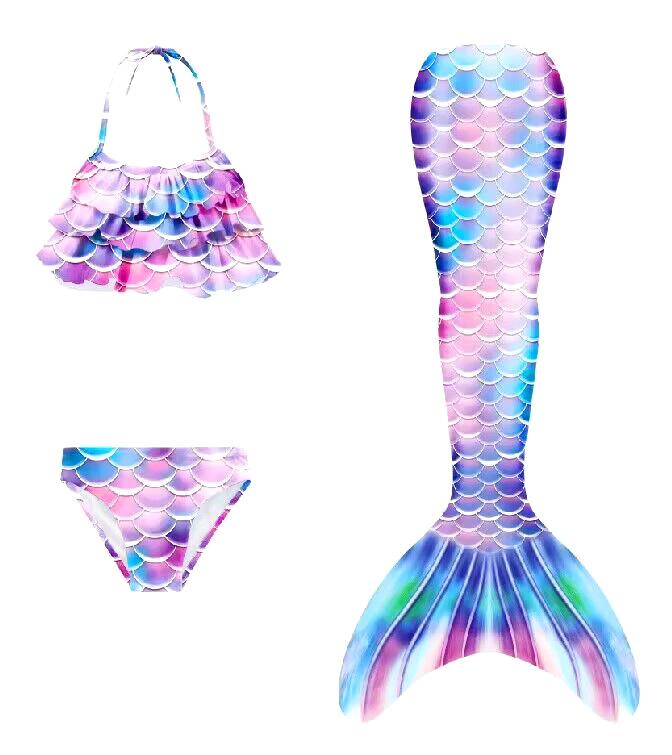 2024 New Kids Girls Swimming Mermaid Tail Mermaid Costume Cosplay Children Swimsuit Fantasy Beach Bikini