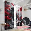 2 Stück, 2D-Flachdruck Lichtfilternde Vorhänge Crimson Cascade Strapazierfähiger 100% Polyesterstoff (ohne Stange) Art Deco Festlich