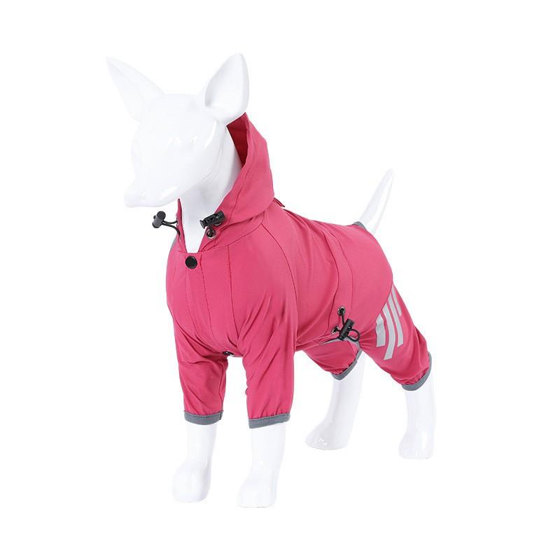 Adjustable Dog Raincoat With Reflective Stripes Small Medium Large Breeds Waterproof Outdoor Pet Coat