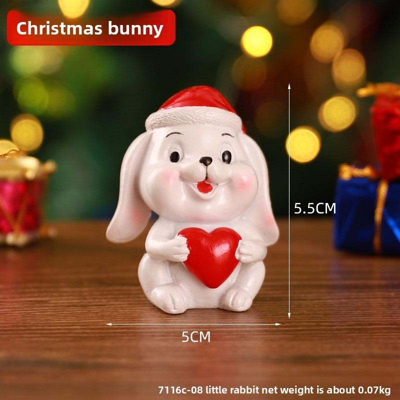 Creative Christmas Family Resin Decorative Piece - Cartoon Dolls for Children's Room Desktop Christmas Santa Christmas Decoration Item