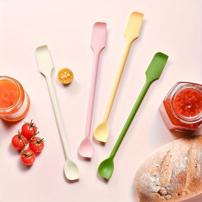Silikon Mini Schaber Backen Doppelseitig Zwei in Eins Spatel Marmeladenglas Schaber Löffel Set Küchenzubehör