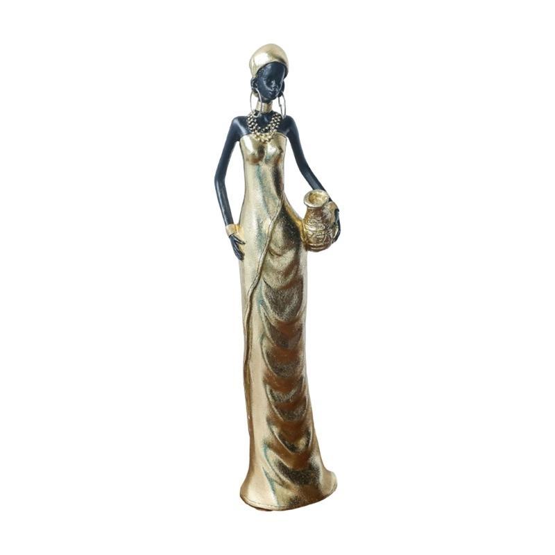 652F Resins Statue African Black Woman Figurines for Enhancing Artistic Ambiances Home