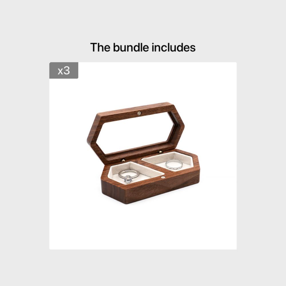 1 pièce Boîte à bijoux en bois, Boîte d'exposition vintage pour bagues, Boîte de rangement pour alliances, Boîte de rangement pour boucles d'oreilles et colliers, Petite boîte à bijoux