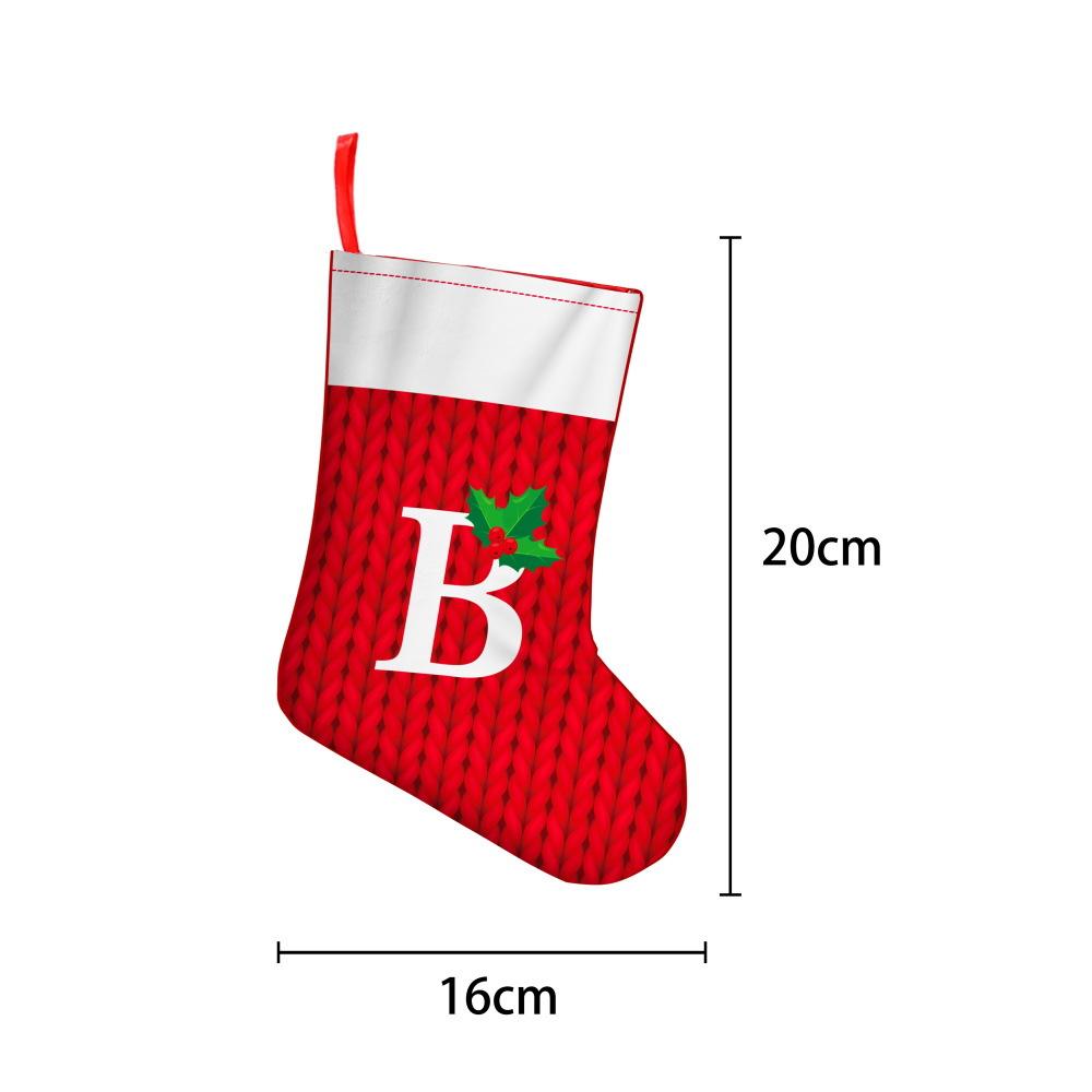 Printed Alphabet Christmas Stockings Decorations Christmas Window Fireplace Pendant Scene Arrangement Props