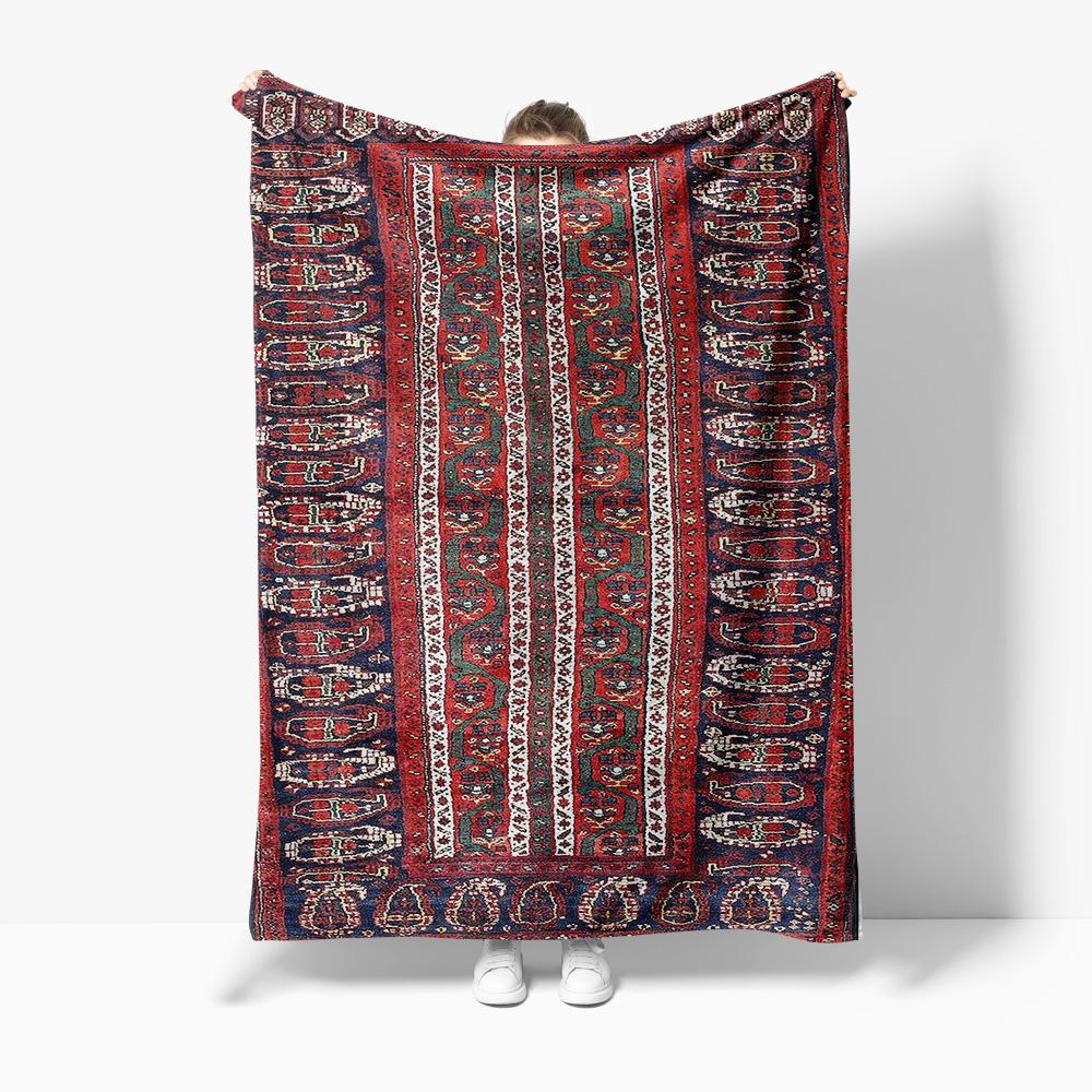 

Handmade Tribal Ethnic Kilim Rug Vintage Red Blue Geometric Pattern Rug Carpet Blanket Decorative Home Decor 75x100cm