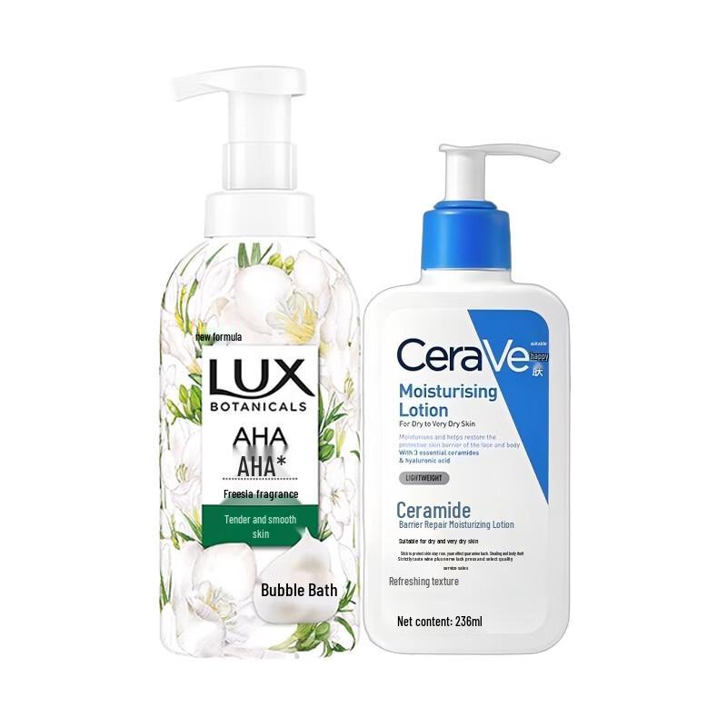 

Lux Freesia Shower Gel & CeraVe Moisturizing Lotion Bundle