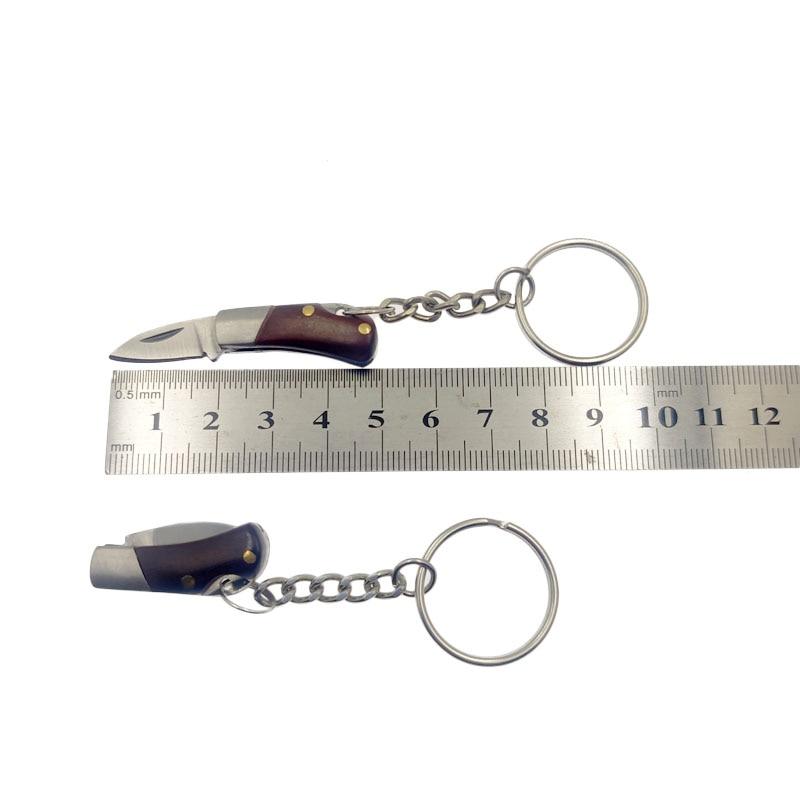 Small Size Wood Handle Stainless Steel Mini Portable Pocket Keychian Knife EDC Tool Tiny Folding Knife