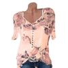 Stylish Floral Short Sleeve Ladies Chiffon Blouse For Casual Everyday Wear