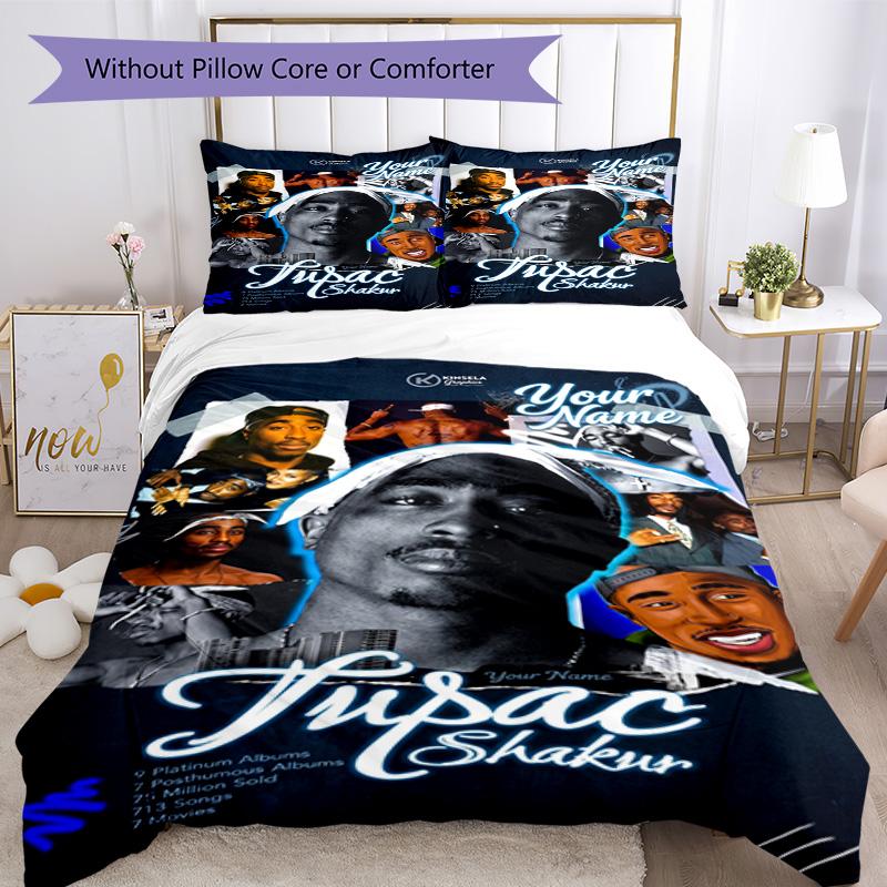 2pac Customize Your Name Custom Bedding Perfect for Decorate room Wrinkle Resistant Custom Room Decor Birthday/Christmas Gift Idea