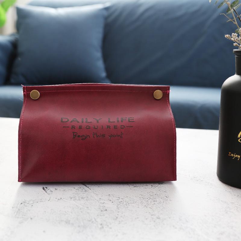 Simple Tissue Case Box Container Leather Retro Toilet Pumping Box Car Towel Napkin Papers Bag Holder Box Case Pouch Table Decor