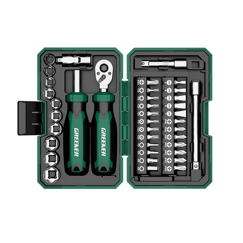GREENER 50-Piece Ratchet Wrench and Screwdriver Set