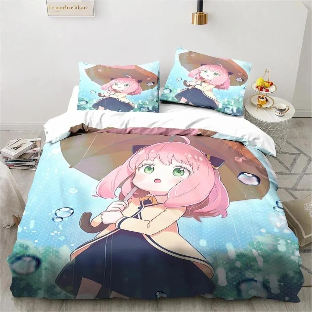 SPY×FAMILY Anime Täcke Sängkläder Set Tecknad Påslakan Örngott Full Size Queen King Quiltöverdrag Enkelsäng Dubbelsäng A