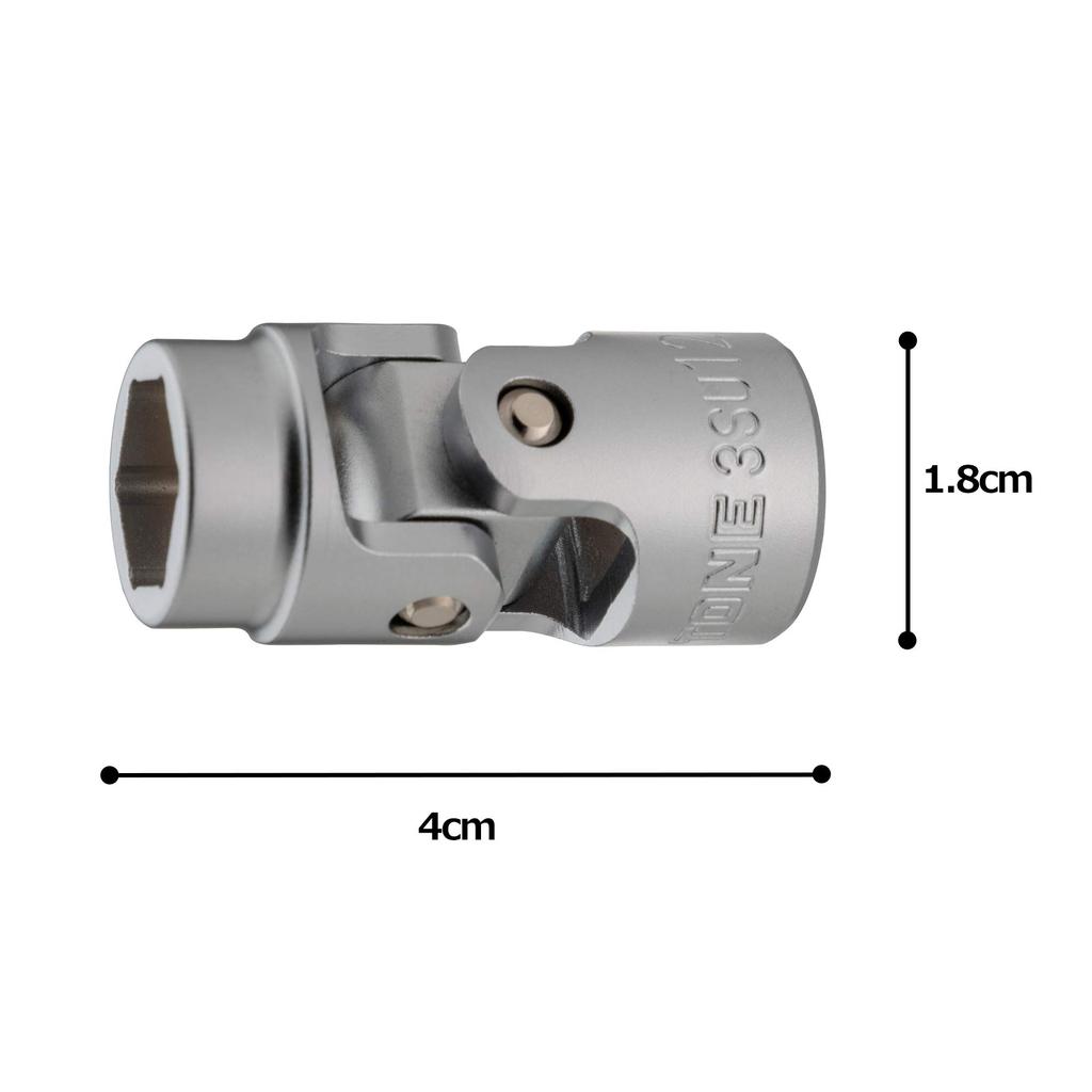 TONE Universal 12mm Width Socket, 3SU-12, 9.5mm (3/8") Drive,