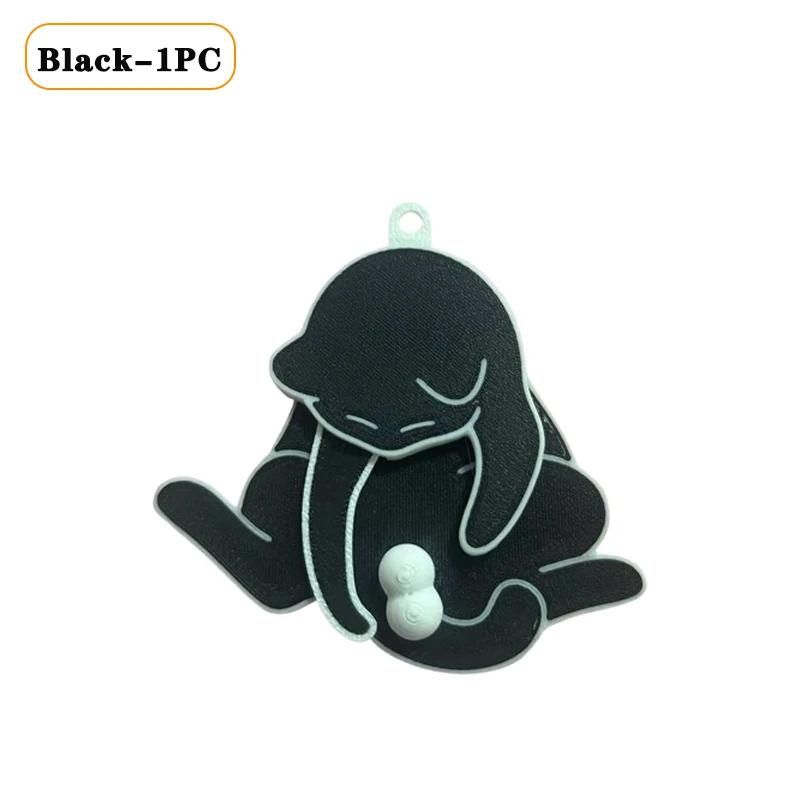 1-40PCS Creative Pull Play Egg Cat Keychain Pendant Cute Rotatable Acrylic Bag Pendant for Women Keyring Purse Car Accessories