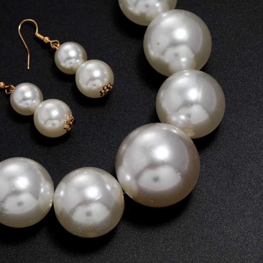 Fashion Necklace Pearl For Women With Multilayer Water Chain Geometric Pendant