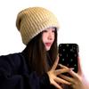 Japanese Woolen Hat for Women with Large Head Circumference Small Face Outdoor Winter Warm Ear Protection Pile Hat for Men Knitted Hat