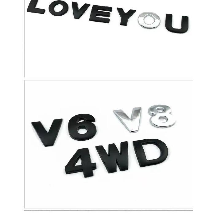 1Pcs 3D Metal 45mm 25mm DIY Letters Alphabet Emblem Numbers Chrome Labeling Car Sticker Digital Badge Accessories Motorcycle