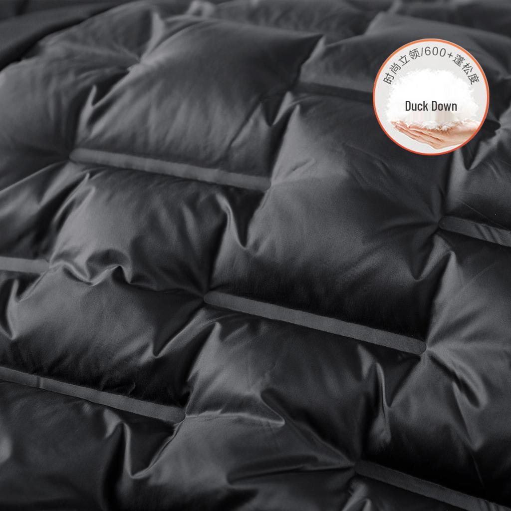 Men's Patchwork Duck Down Vest - Warm, Lightweight Stand Collar for Autumn/Winter