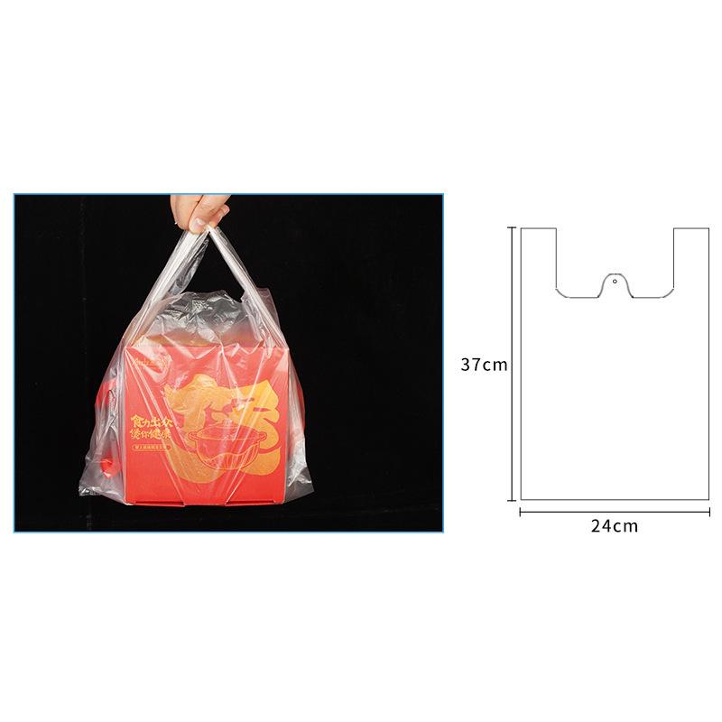 Large White Transparent Plastic Tote Bags (40x60) – Thickened Vest-Style for Food