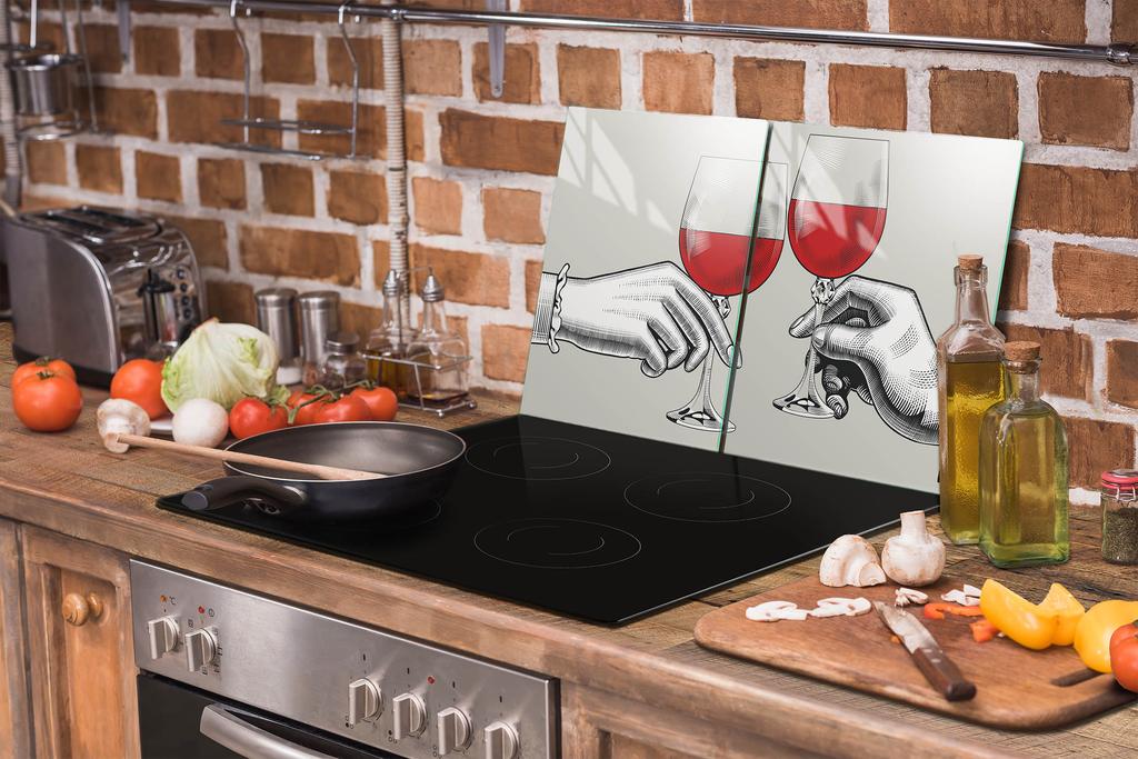 SZKLANA PŁYTA OCHRONNA NA KUCHENKĘ 85x52 WINO