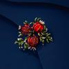 Retro Brooch, High-End Women'S Exquisite Luxury Fruit, Red Pomegranate Mori Corsage, Niche Design Pin
