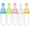 New Fashion Silicone Safety Milk Bottle Food Rice Feeder Feeding Bottle With Spoon