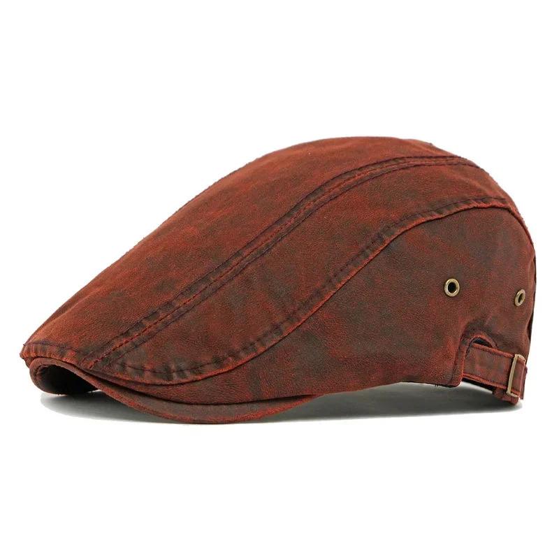 

Spring Cotton Print Newsboy Caps Men Flat Cap Women Painter Beret Hats 119 55-60cm wear красный