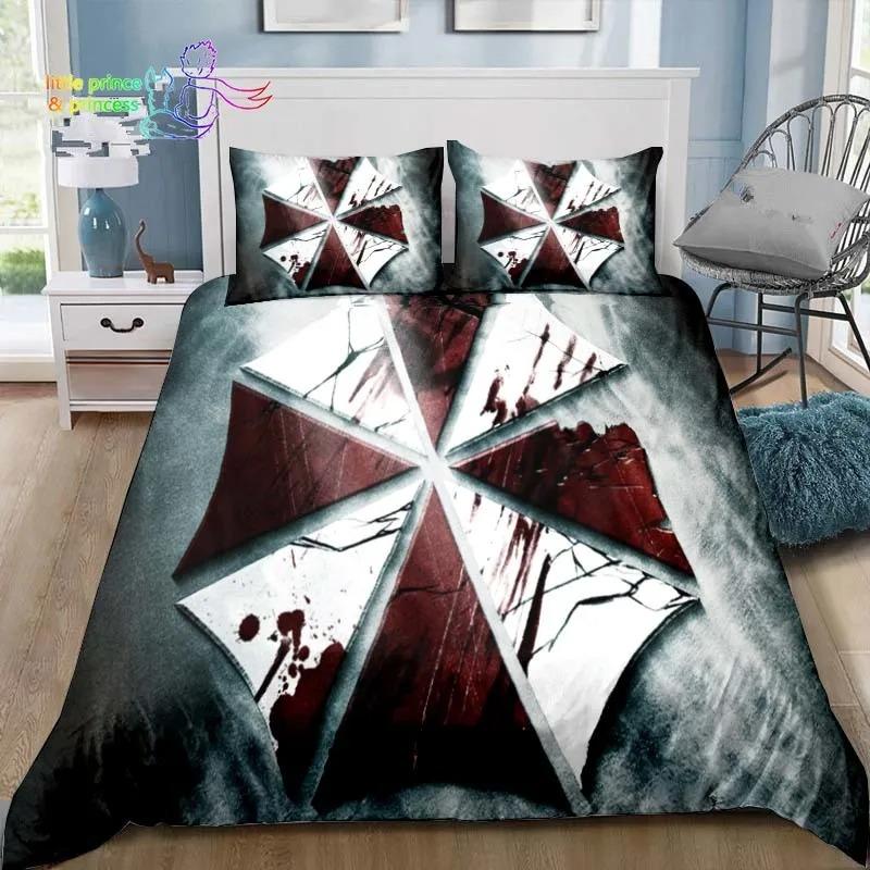 3D Print R-Resident Evil Games Gamer Bedding Set Single Twin Full Queen King Size Bed Set Adult Kid Bedroom