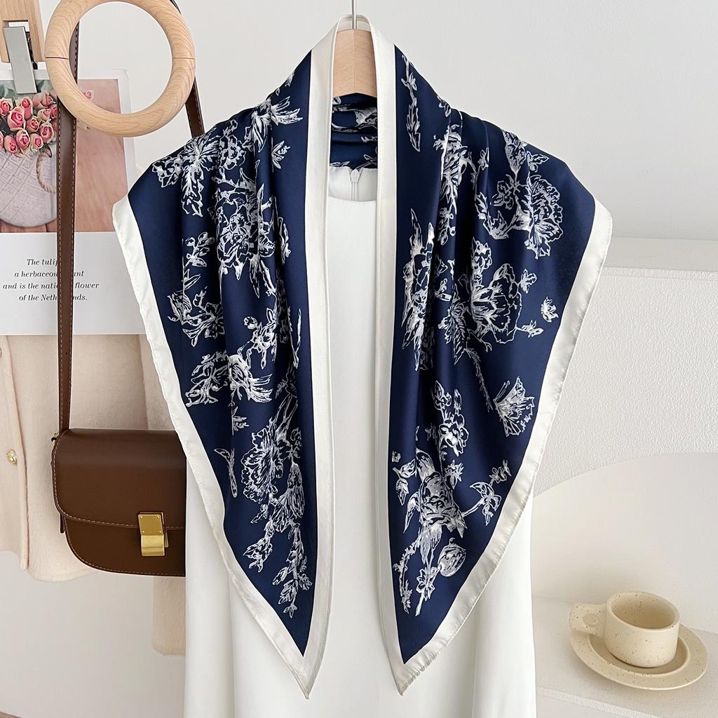 Women S Floral Printed Triangle Scarf Lightweight Sun Protection Versatile Shawl