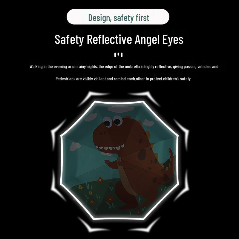 Children's Cute Print Auto Safety Anti-Rebound UV Protection Folding Parasol