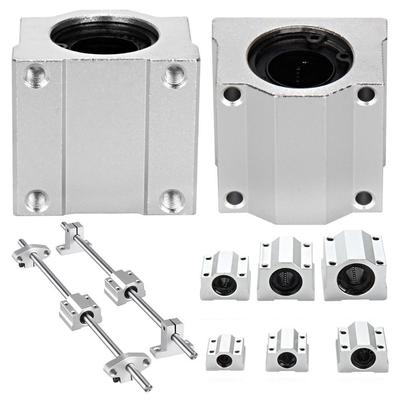 SCS8UU SCS10UU SCS12UU SCS16UU SCS20UU Bloco de Rolamento Linear de Esferas Bucha Deslizante Trilho de Guia Eixo para Eixos de Impressora 3D Peças de Haste