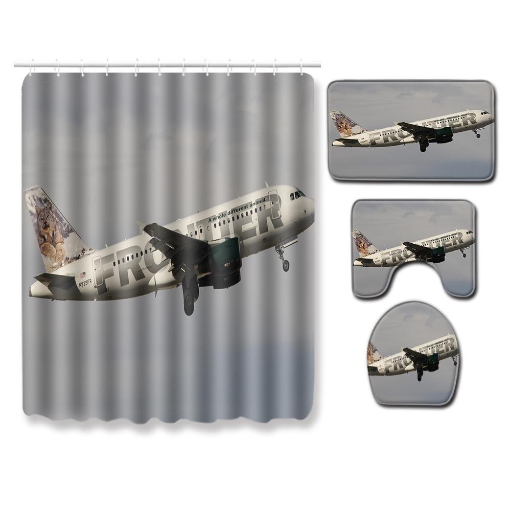 Creative Bathroom Non-Slip Floor Mat, Shower Curtain Combination Carpet, European And American Style Explosion Woman