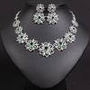 Luxury European & American Necklace & Zircon Earrings Set - Women's High-End Ins Style for Evening & Wedding Dress