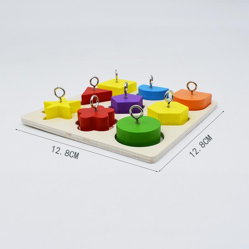 Parrot Educational Toys Parrot Interactive Rattan Toys Wooden Block Birds Puzzle Toy Bird Supplies