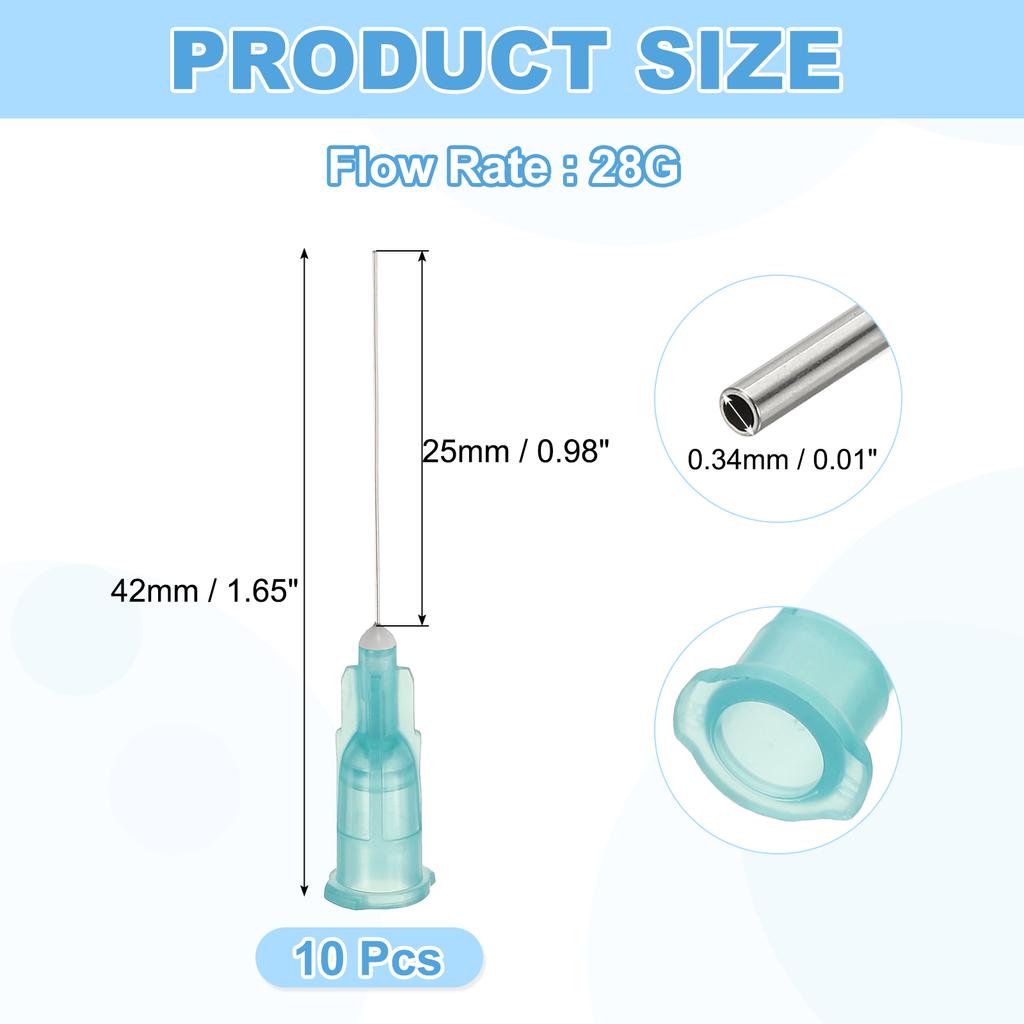 10 Pcs Blunt Tip Dispensing Needle Stainless Steel Dispensing Tips with Luer Lock Dispenser Needle for Measuring Refilling Inks