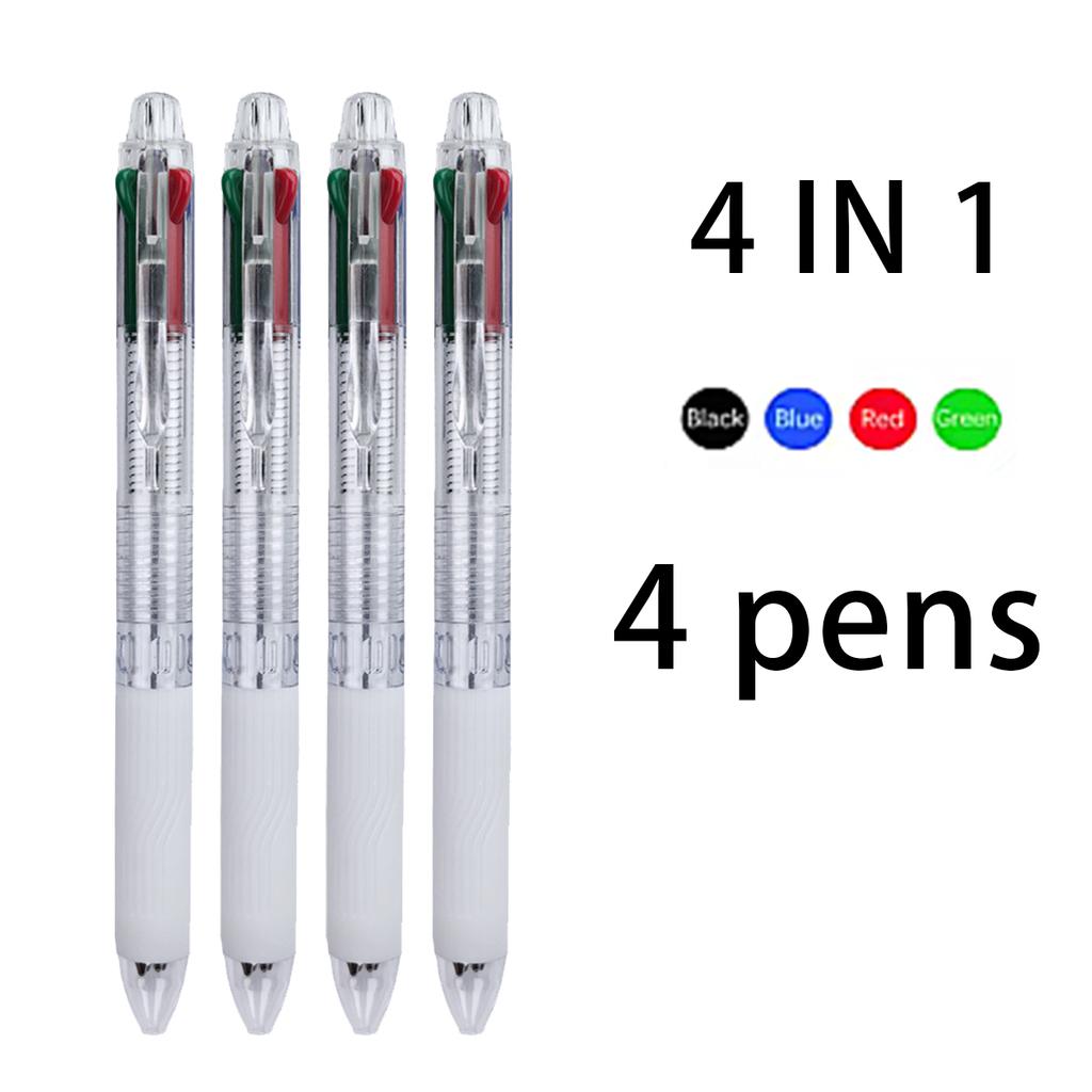 Multicolor Retractable Ballpoint Pen 0.5, 4-in-1 Colored Pens Fine Point Ballpoint With Long-Lasting Ink Pens for  Journaling